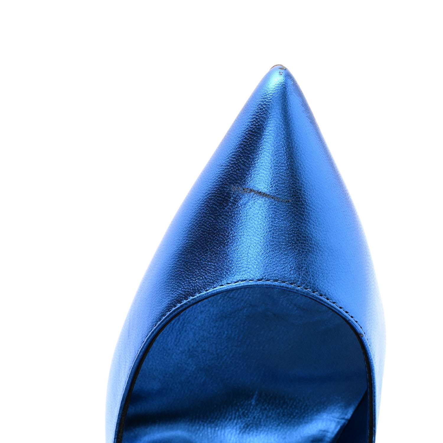 Christian Louboutin Metallic Patent Hot Chick 100 Pumps 35 Blue 8 of 8