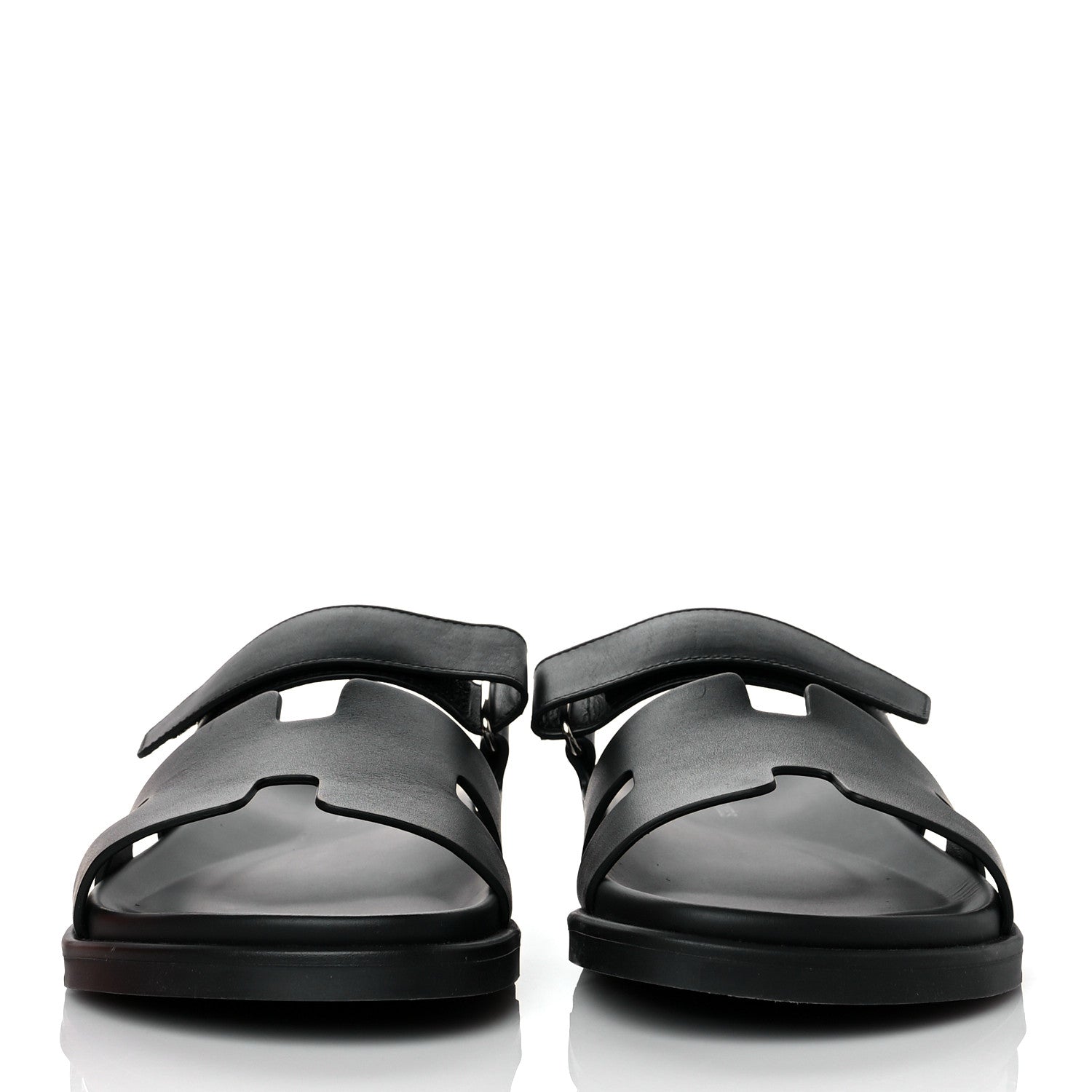 Hermes Calfskin Mens Chypre Sandals 43 Black 2 of 9