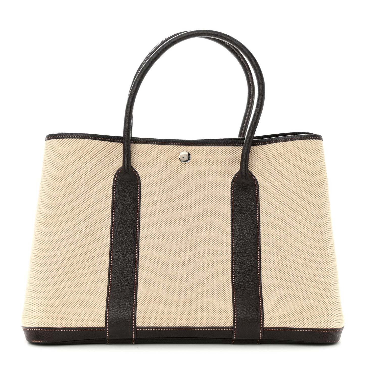 Buffle Skipper Toile Garden Party 36 MM Tote Marron Fonce