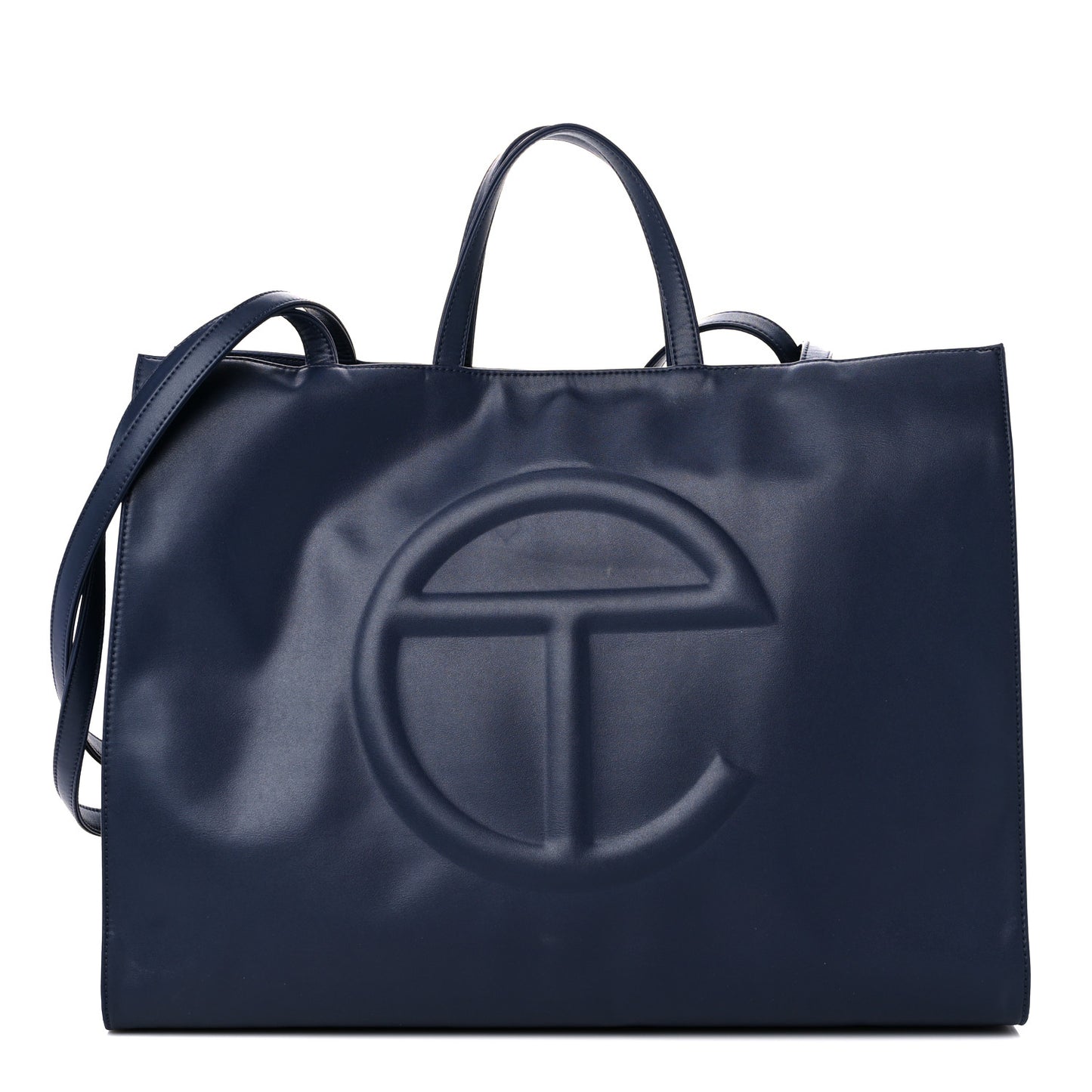 Vegan Leather Large Shopping Bag Navy