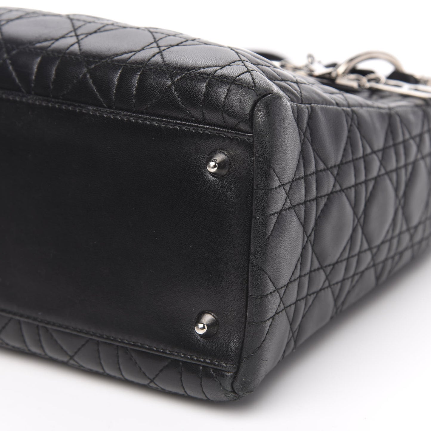 Lambskin Cannage Bow Medium Lady Dior Black