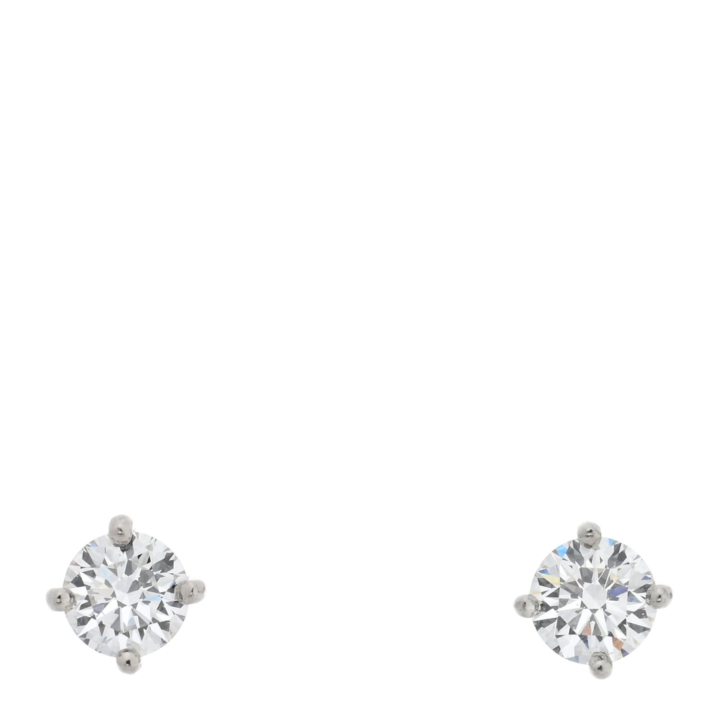 Platinum Diamond 1.00ctw Round Solitaire Earrings