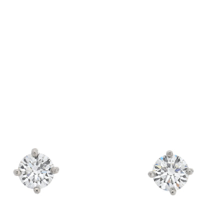 Tiffany Platinum Diamond 1.00ctw Round Solitaire Earrings 1 of 5