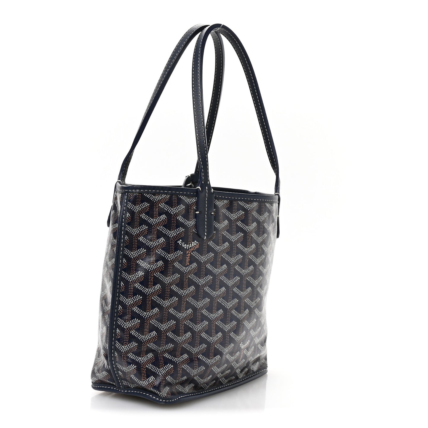 Goyardine Reversible Mini Anjou Navy