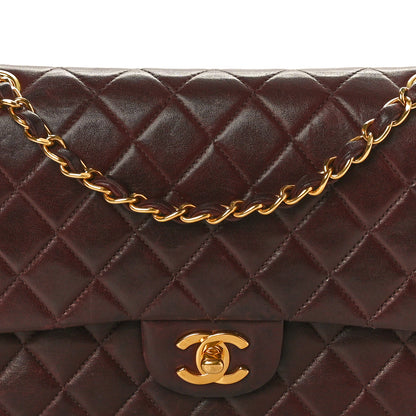 Chanel Lambskin Quilted Medium Double Flap Burgundy 8 of 12