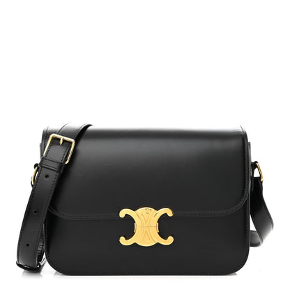 Celine Shiny Calfskin Medium Triomphe Black 1 of 12
