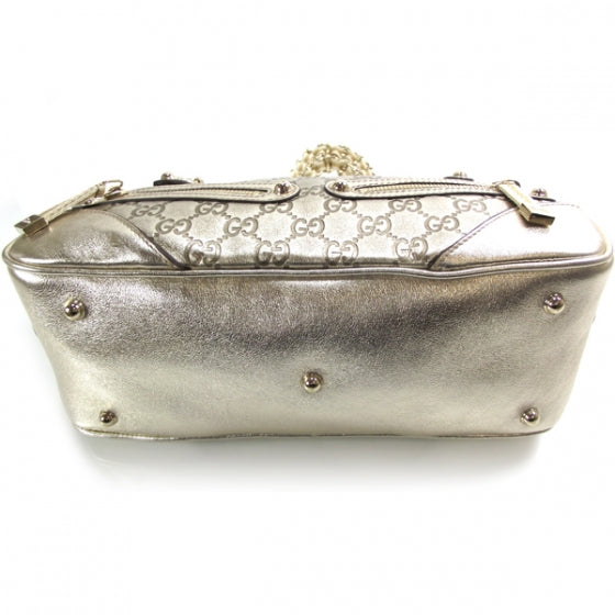 Guccissima Capri Satchel Metallic Gold