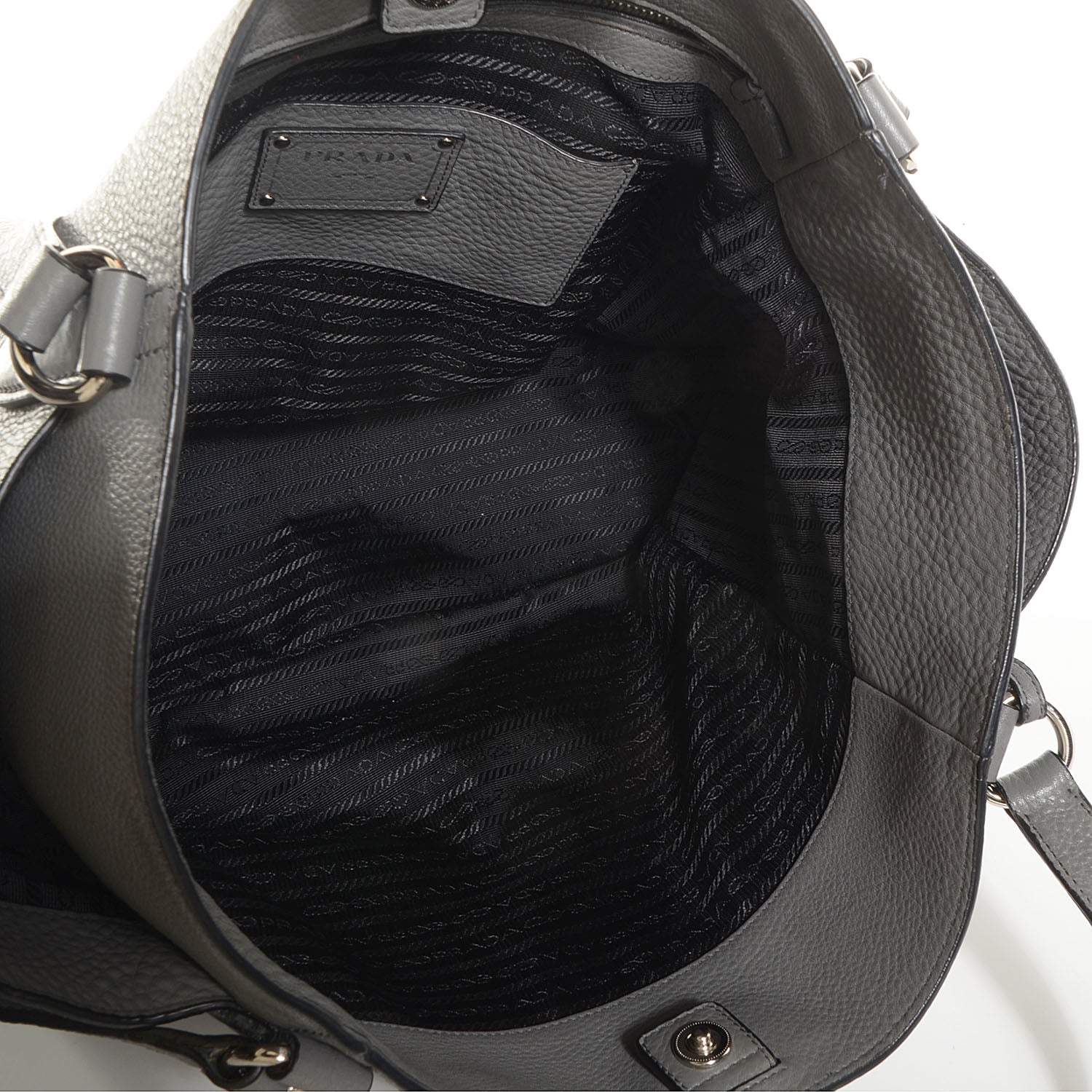 Prada Vitello Daino Side Pocket Tote Marmo 5 of 11