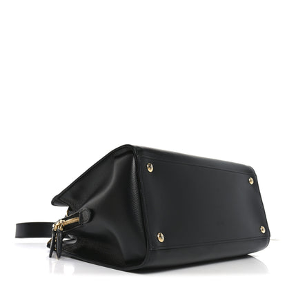 Salvatore Ferragamo Hammered Calfskin Today Satchel Black 4 of 9