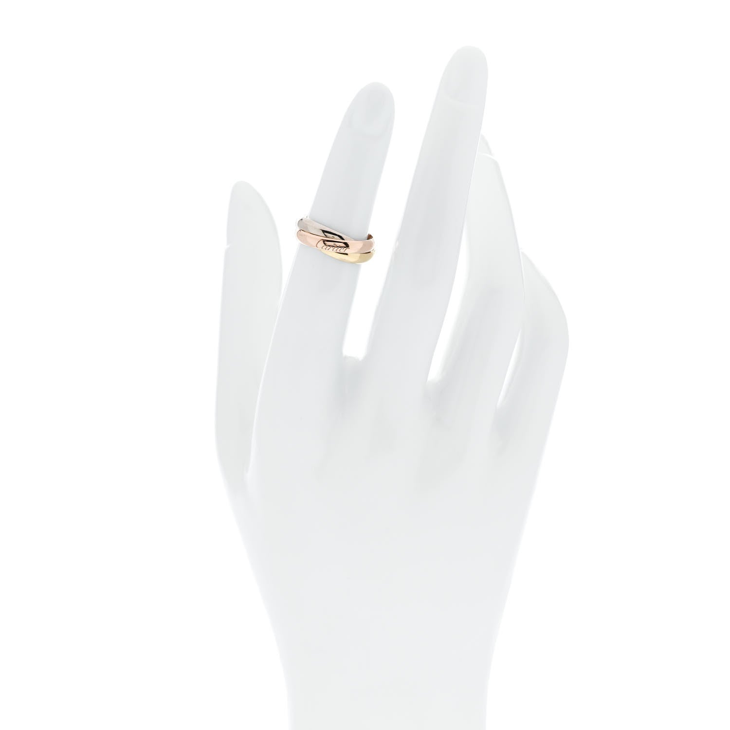 Cartier 18K Pink Yellow White Gold Small Trinity Ring 47 4 2 of 6
