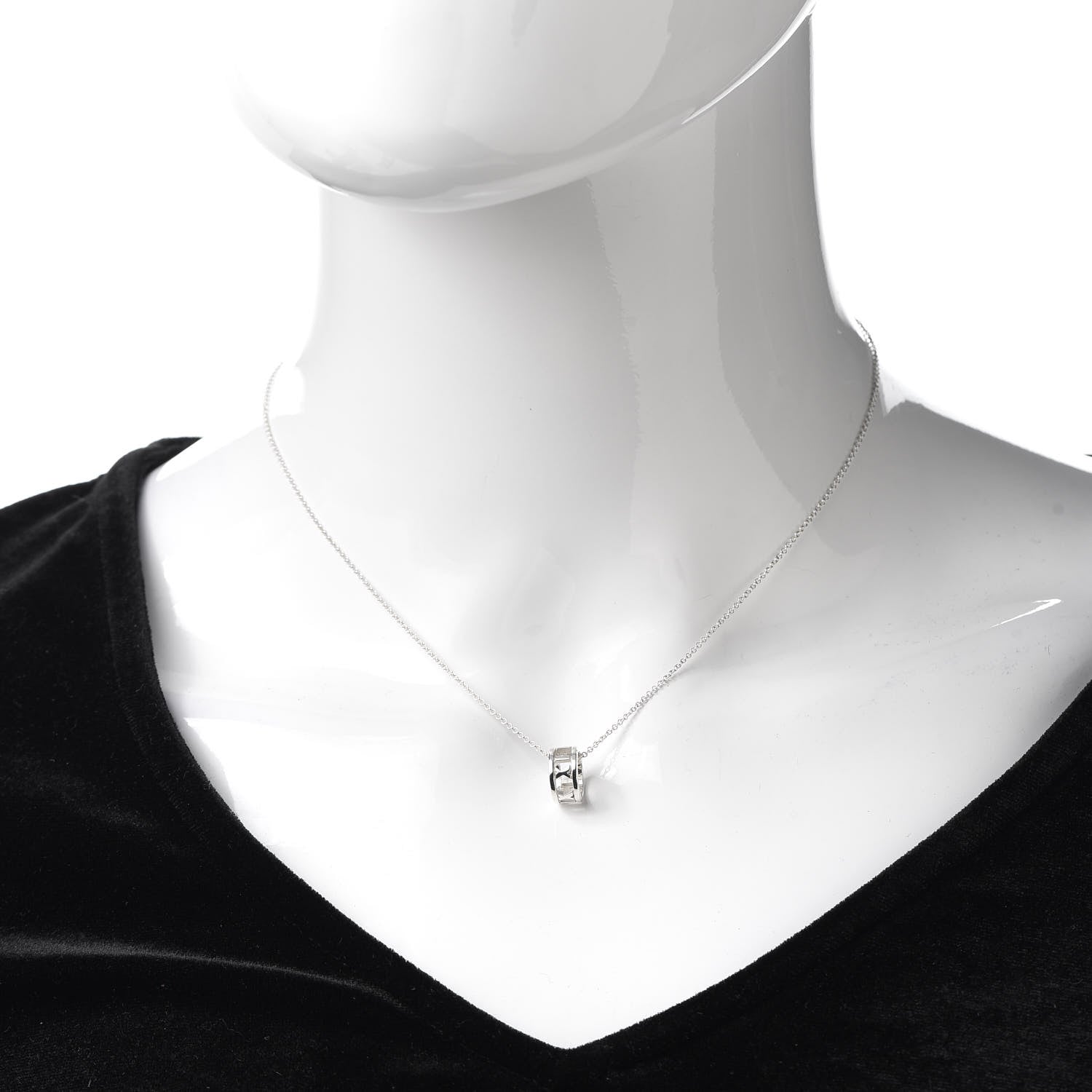 Tiffany Sterling Silver Atlas Open Pendant Necklace 2 of 5