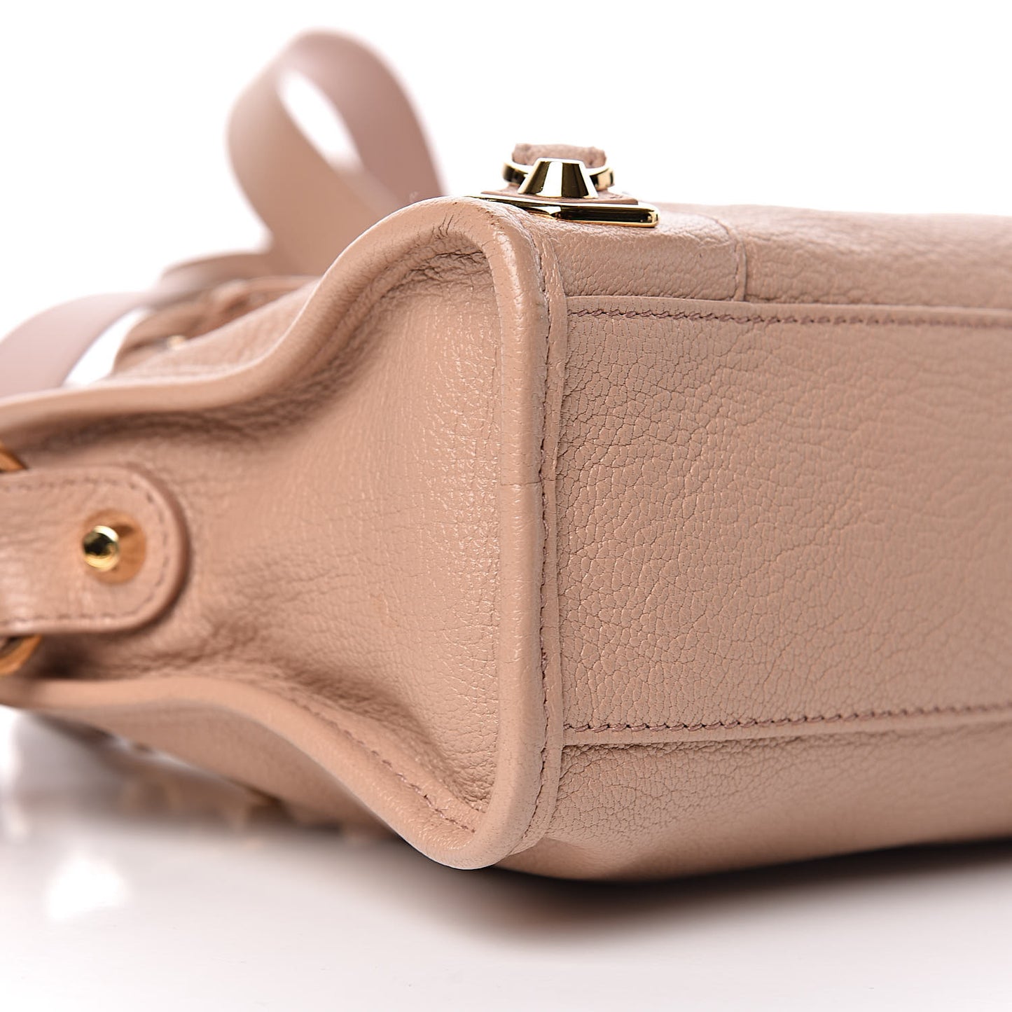 Chevre Gold Metallic Edge Hardware Mini City Rose Des Sables