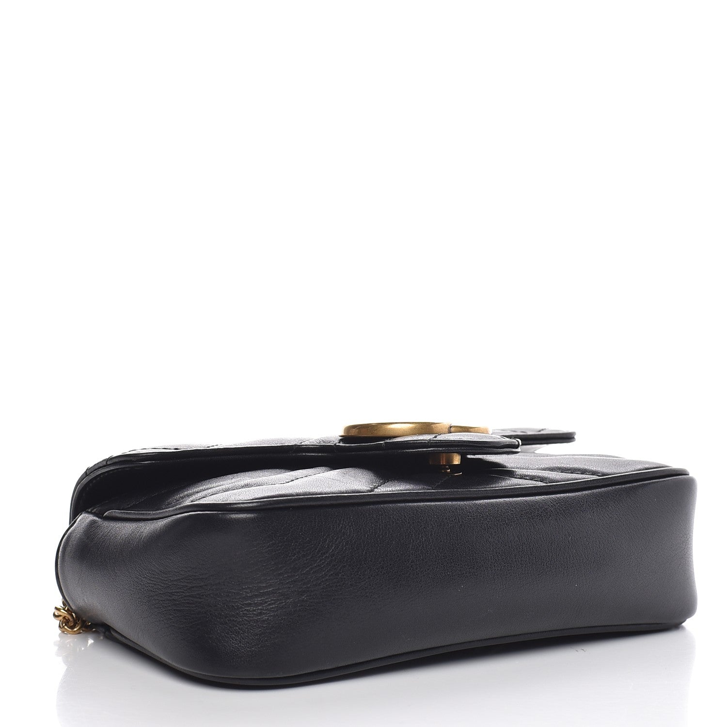 Gucci Calfskin Matelasse Super Mini GG Marmont Shoulder Bag Black 4 of 10