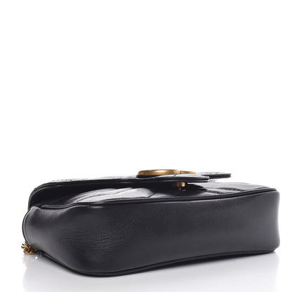 Gucci Calfskin Matelasse Super Mini GG Marmont Shoulder Bag Black 4 of 10