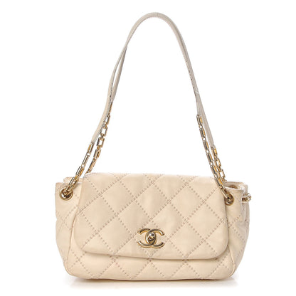 Chanel Calfskin Quilted Retro Chain Flap Beige 1 of 20