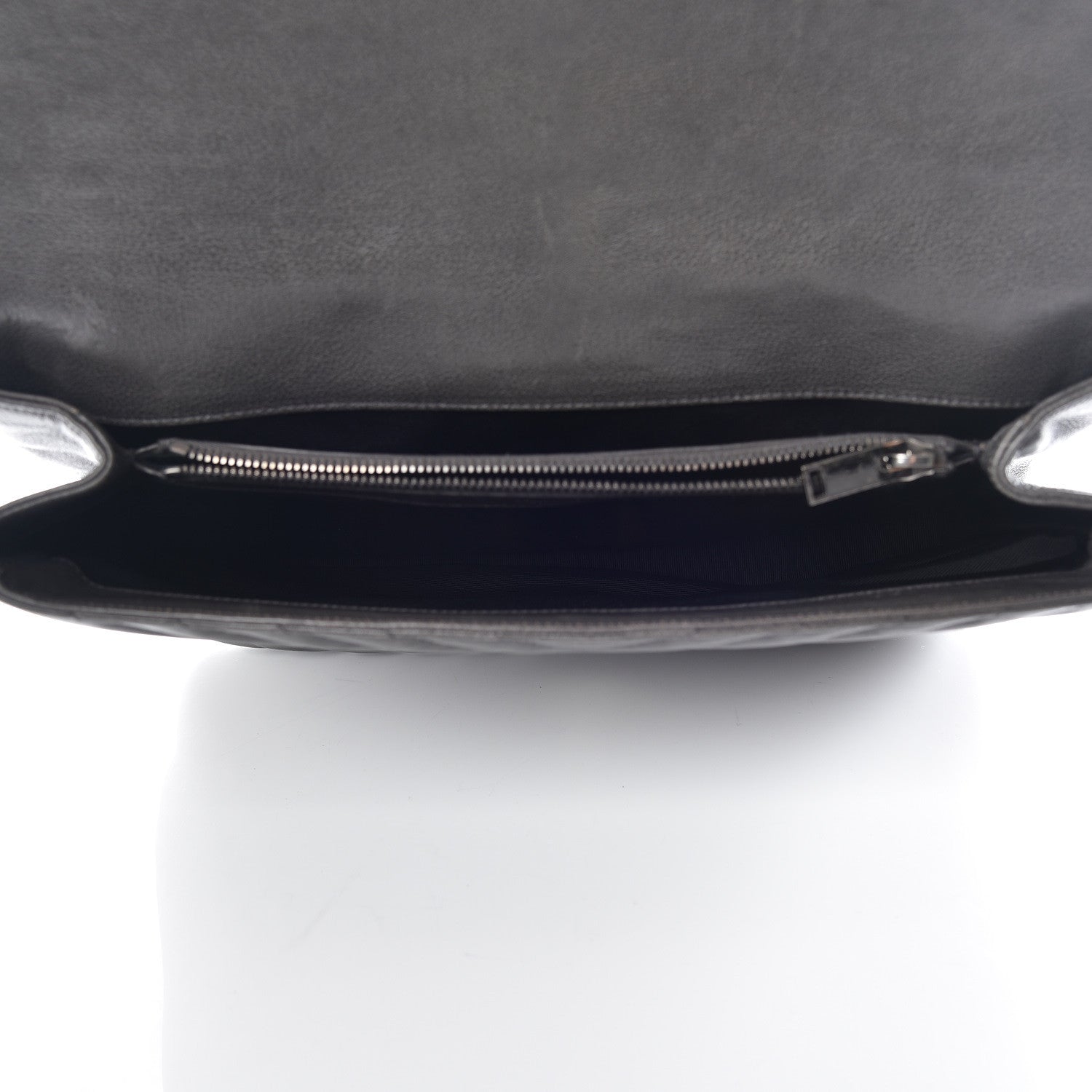 Saint Laurent Sheepskin Matelasse Chevron Monogram Large College Satchel Dark Anthracite 7 of 13