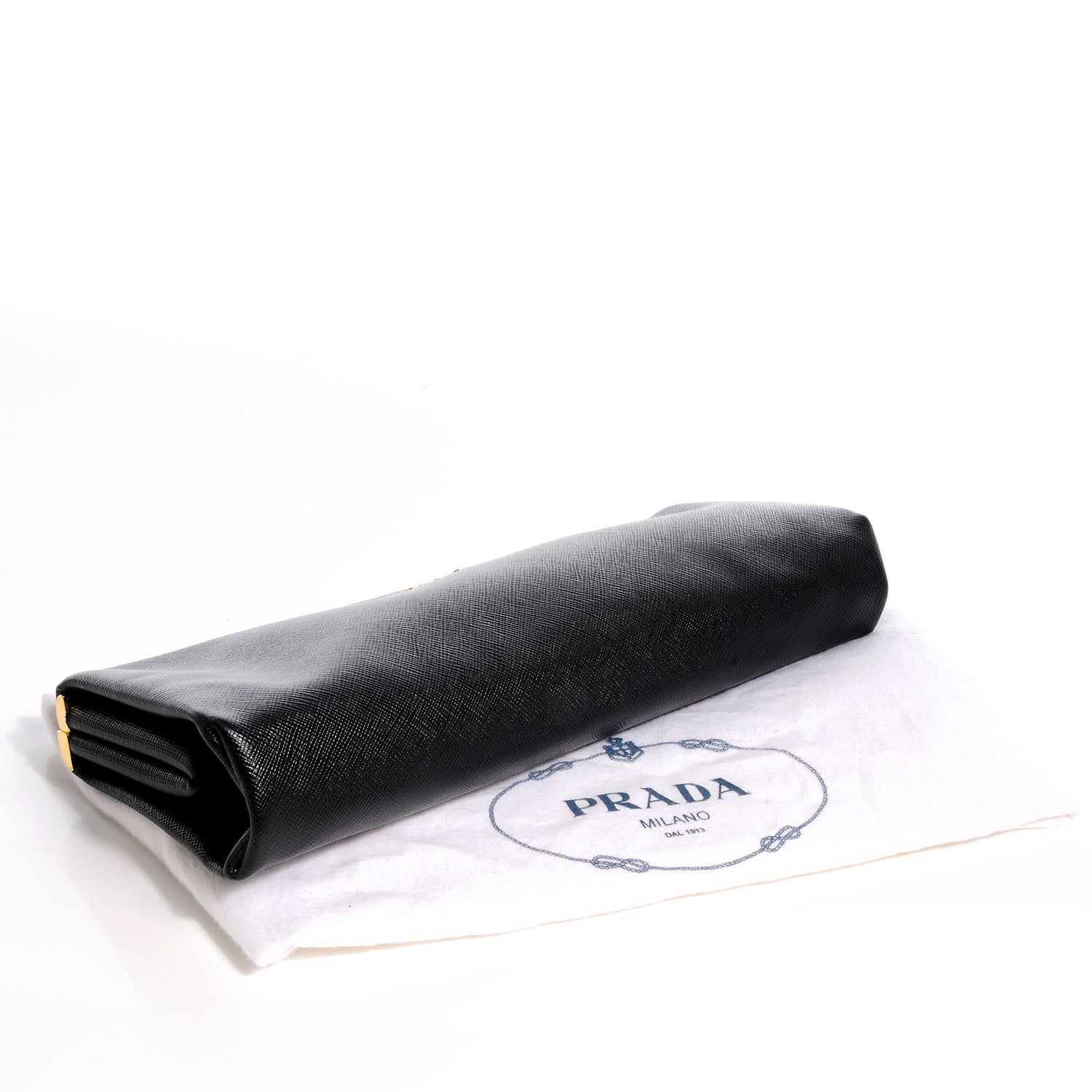 Prada Saffiano East-West Frame Clutch Nero Black 4 of 9
