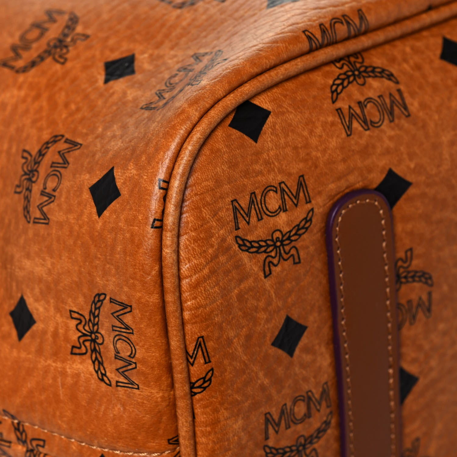 MCM Visetos Large Liz Reversible Shopper Tote Cognac 10 of 19