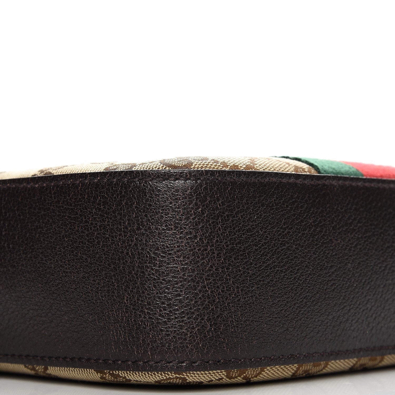 Gucci GG Supreme Monogram Web Small Webby Bee Shoulder Bag Dark Brown 8 of 9