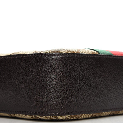 Gucci GG Supreme Monogram Web Small Webby Bee Shoulder Bag Dark Brown 8 of 9