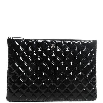 Chanel Patent Quilted Large Cosmetic Case Black 1 of 8