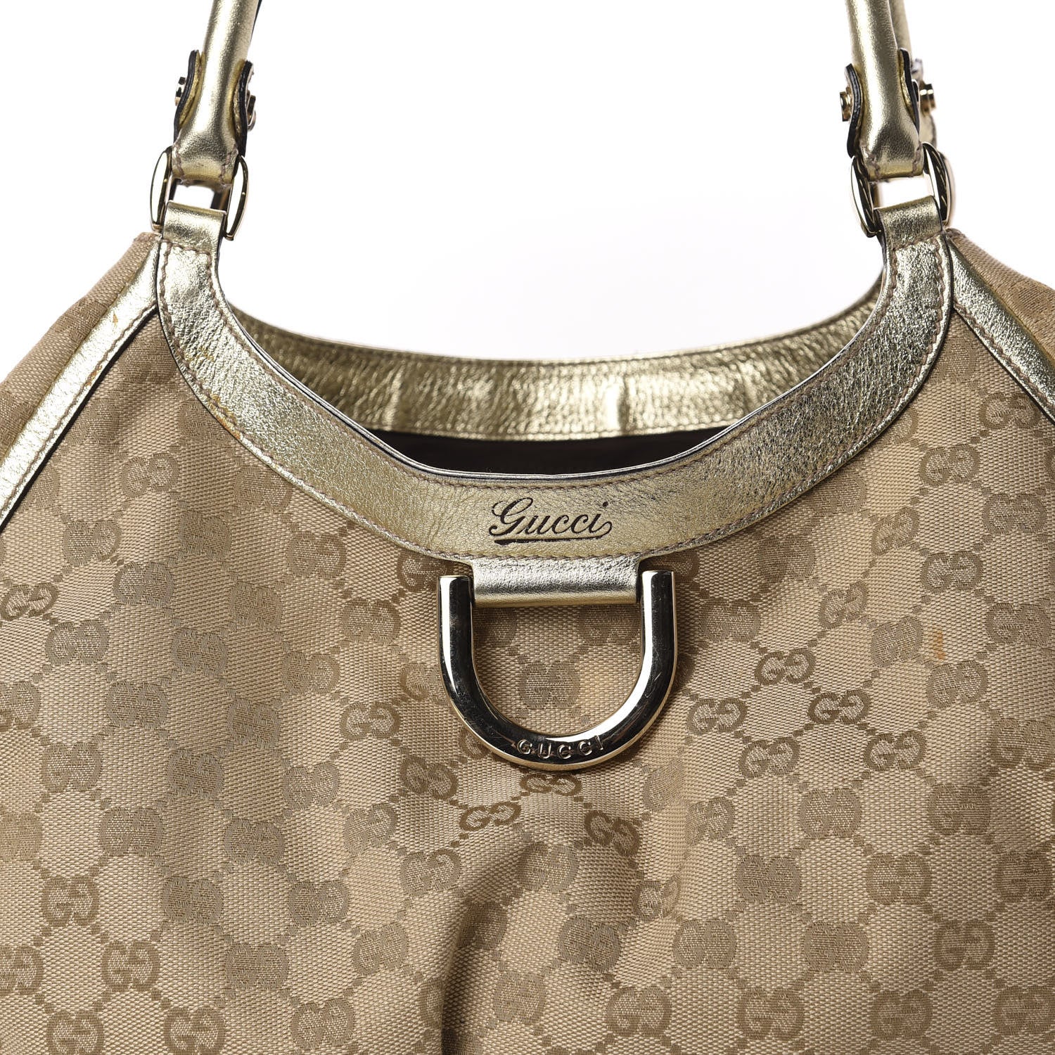 Gucci Monogram Large D Gold Hobo Metallic Gold 13 of 13