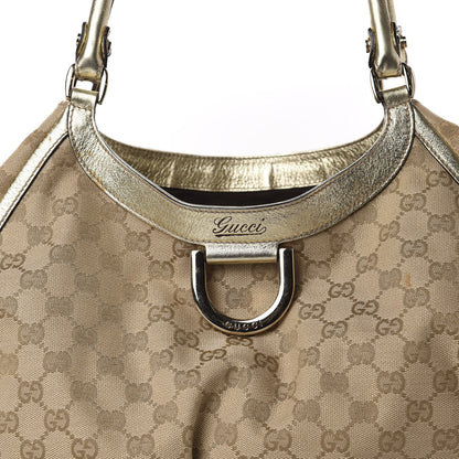 Gucci Monogram Large D Gold Hobo Metallic Gold 13 of 13