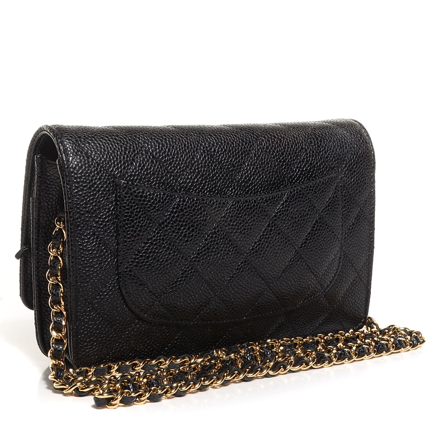 Caviar Quilted Wallet On Chain WOC Black
