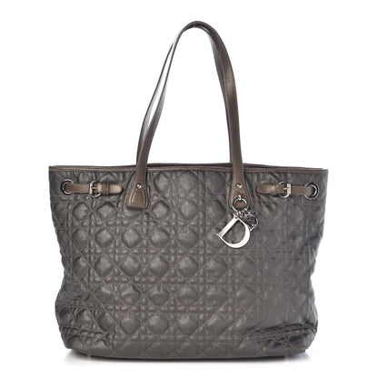 Christian Dior Coated Canvas Cannage Medium Panarea Tote Grey 1 of 9