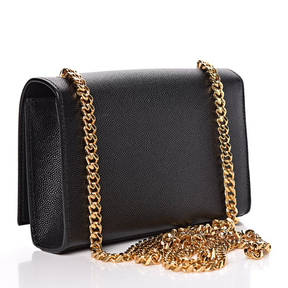 Saint Laurent Grain De Poudre Small Monogram Kate Satchel Black 3 of 11