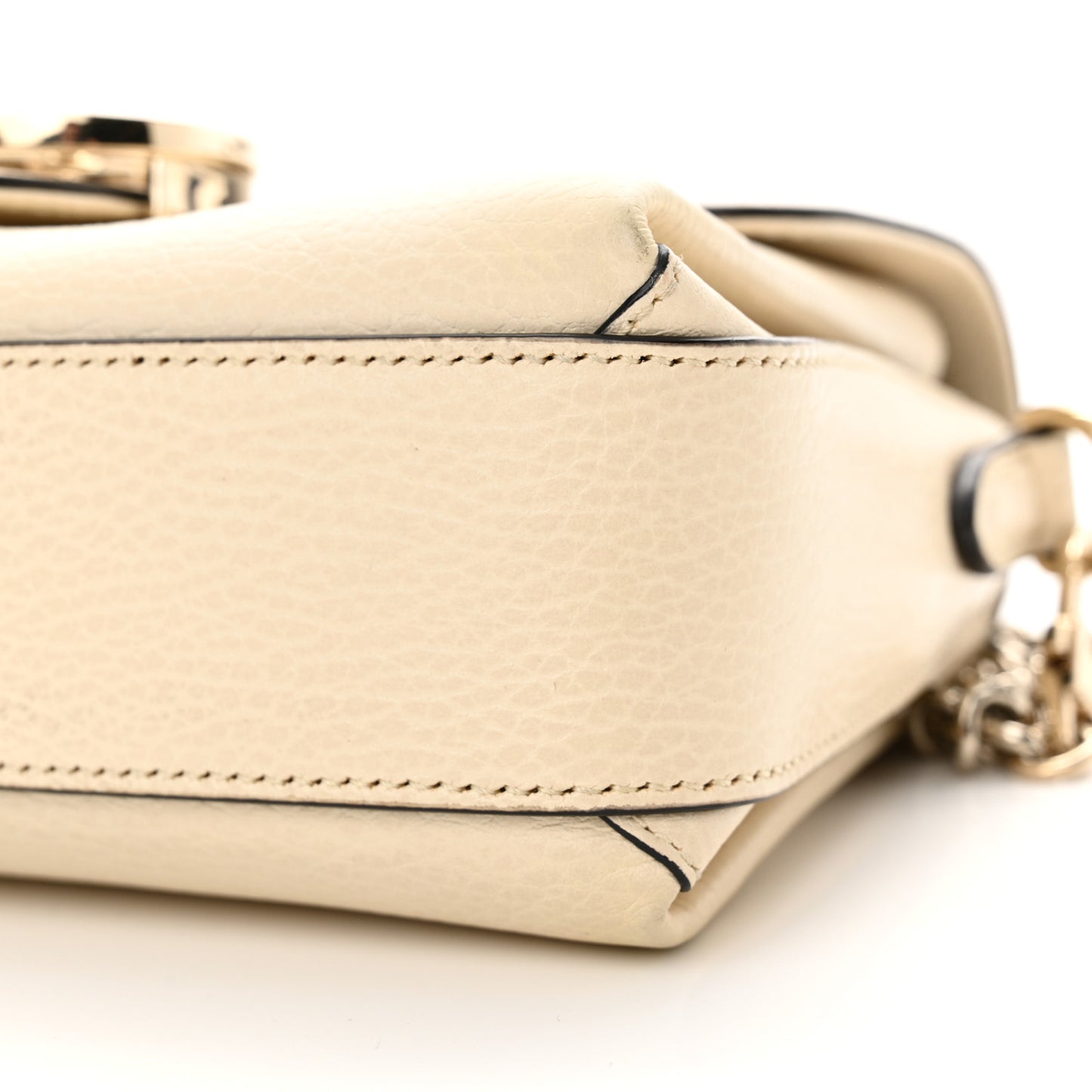 Dollar Calfskin Interlocking G Crossbody Bag Mystic White