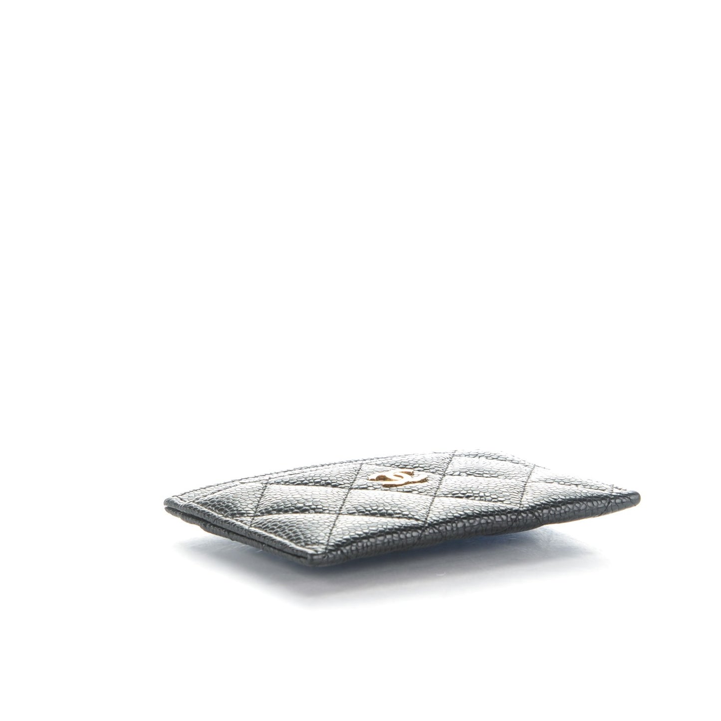 Caviar Quilted Card Holder Black