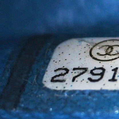 Chanel Caviar Flat Chevron Quilted Jumbo Double Flap Blue 7 of 11