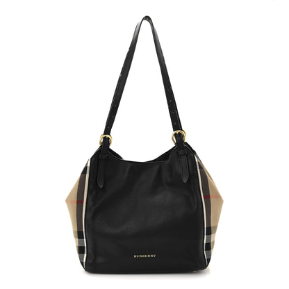 Burberry Grainy Calfskin House Check Small Canterbury Black 1 of 13