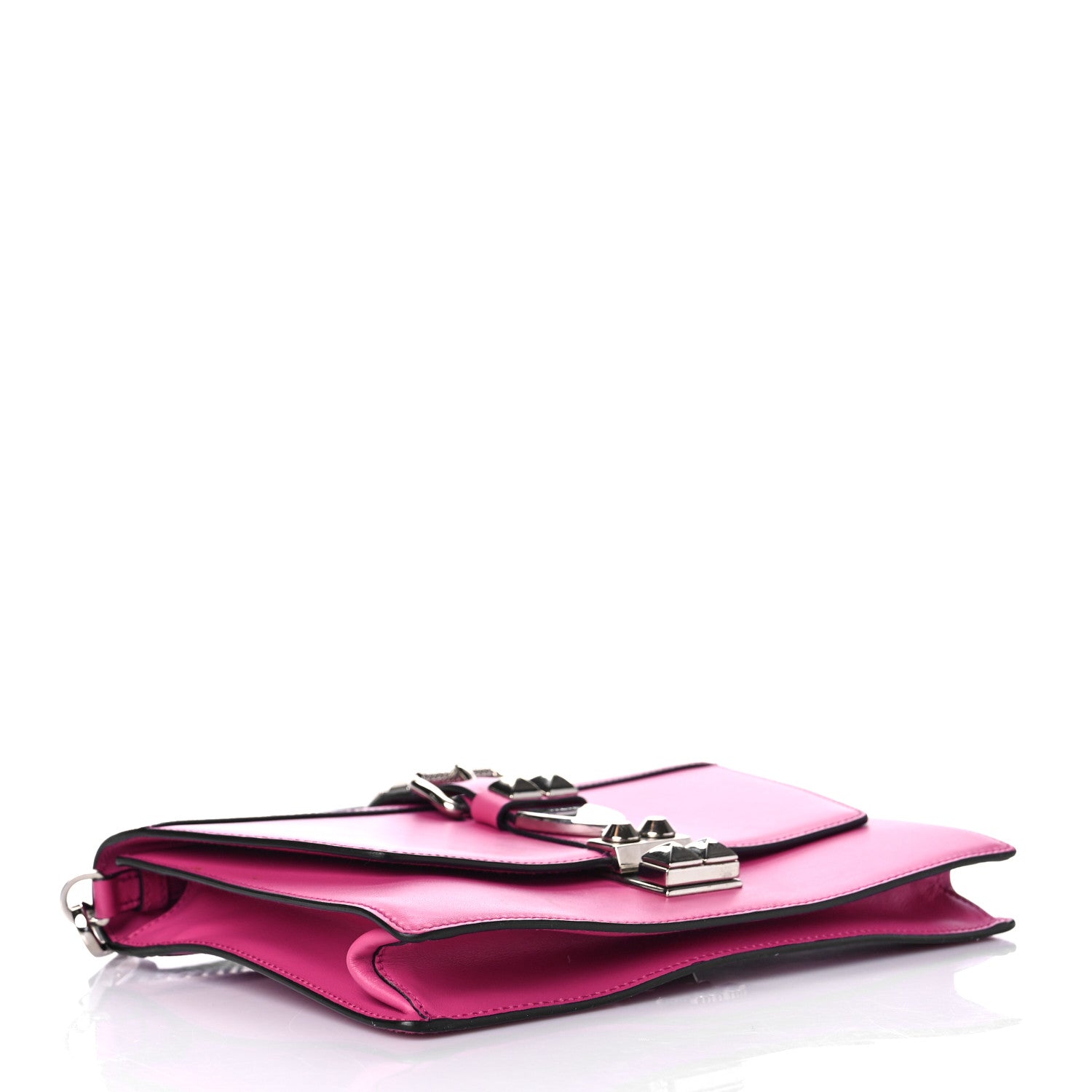 Prada Saffiano City Calfskin Studded Small Elektra Shoulder Bag Fuxia 4 of 10