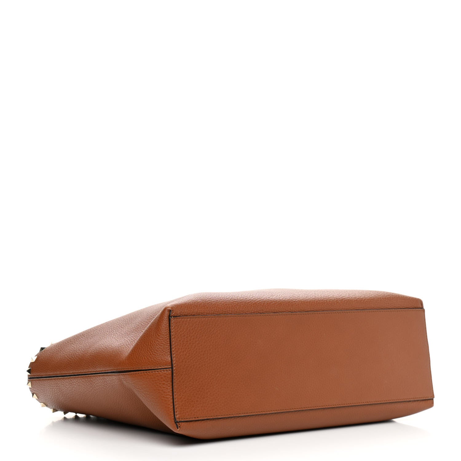 Valentino Garavani Grained Calfskin Rockstud Shoulder Tote Tan 4 of 10