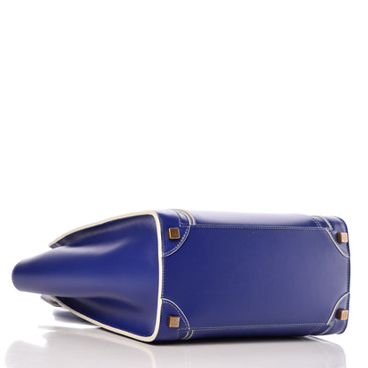 Celine Satin Calfskin Micro Debossed Luggage Blue 4 of 10