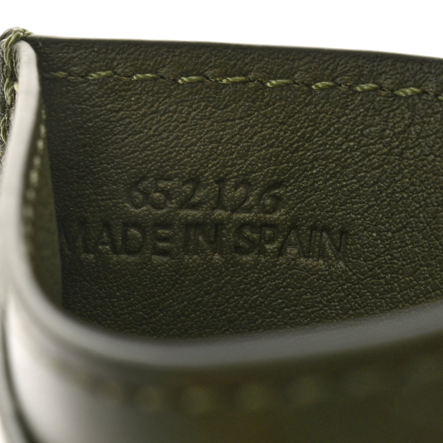 Calfskin Jacquard Anagram Cardholder Avocado Green