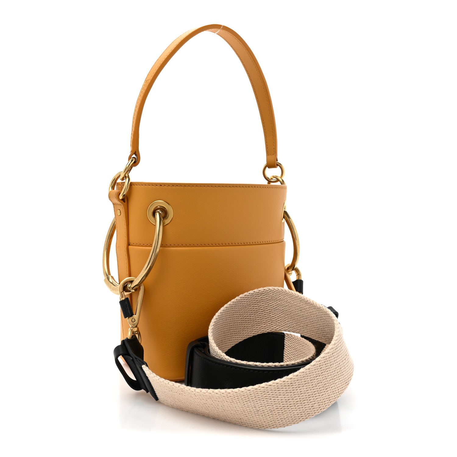 Chloe Smooth Calfskin Mini Roy Bucket Bag Burning Camel 3 of 9