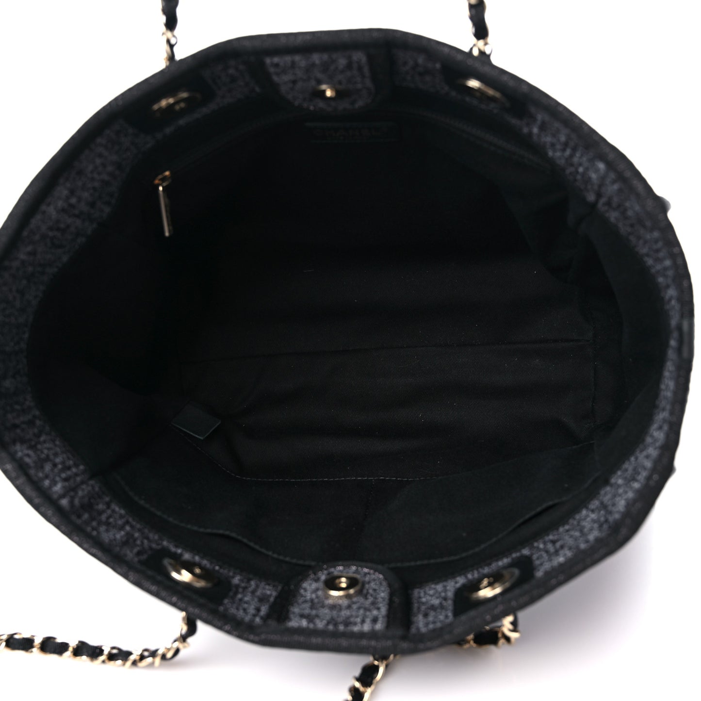 Lurex Boucle Small Deauville Tote Black