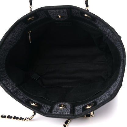 Chanel Lurex Boucle Small Deauville Tote Black 5 of 10
