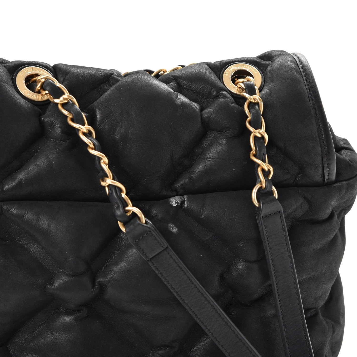 Chanel Iridescent Calfskin Quilted Chesterfield Backpack Black 11 of 11