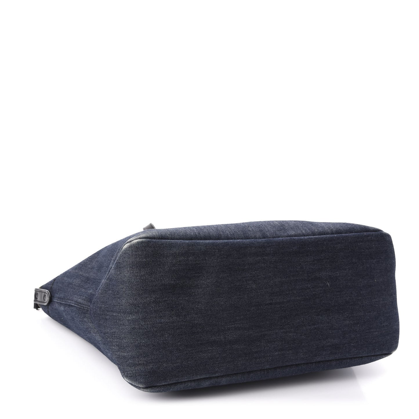 Denim City Calfskin Logo Shopping Tote Blue