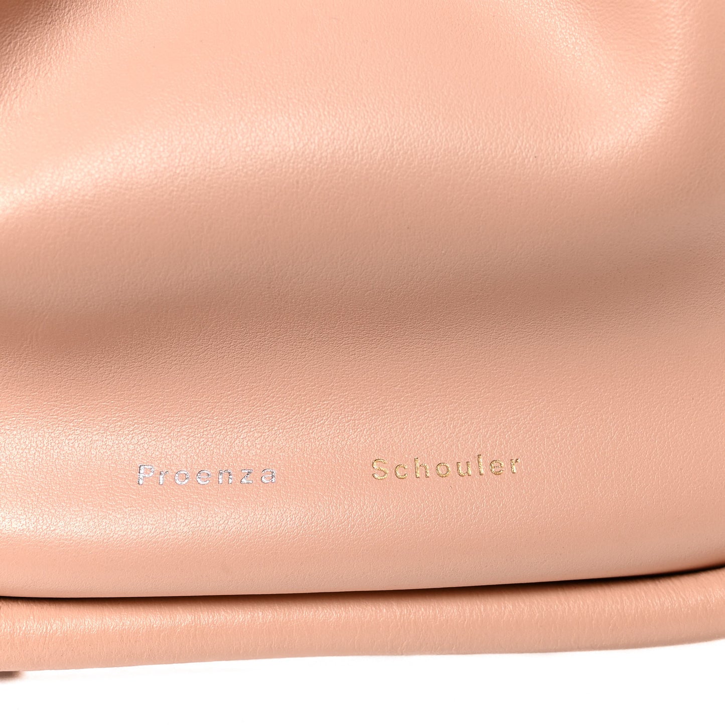 Calfskin Small Ruched Tote Peach