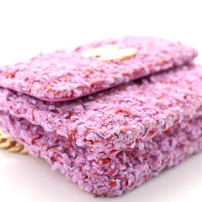 Chanel Tweed Enamel Quilted Pending CC Flap Belt Bag Pink Purple 9 of 10