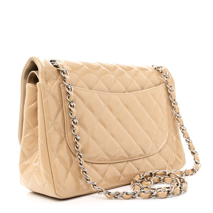 Chanel Patent Quilted Jumbo Double Flap Beige 3 of 13