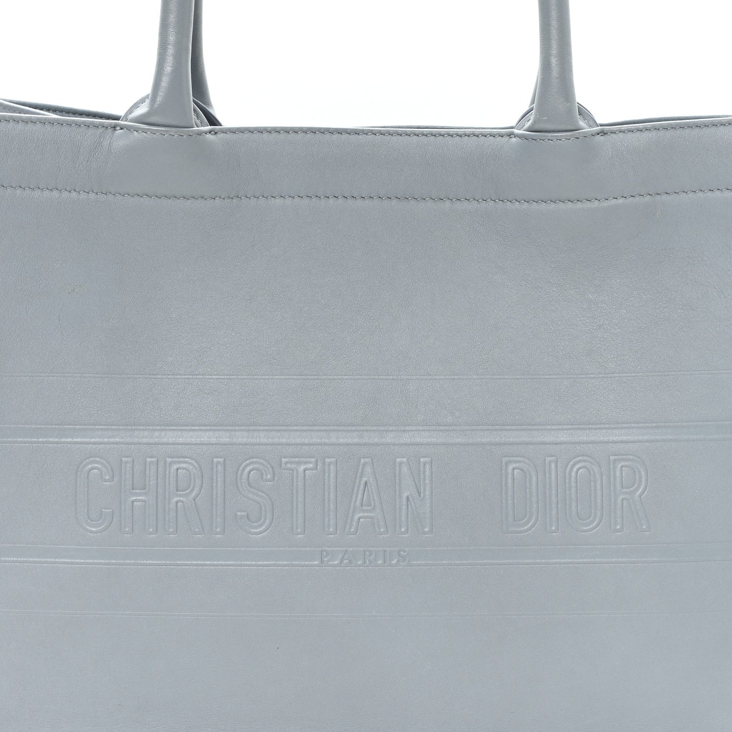 Calfskin Embossed Medium Book Tote Grey