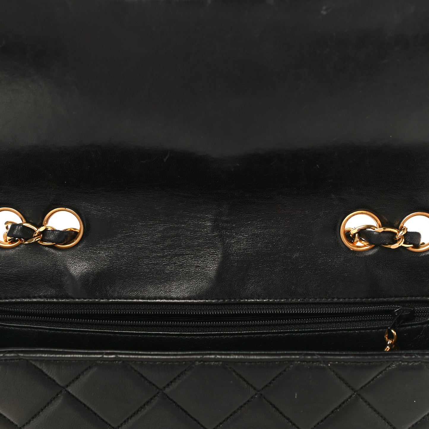 Lambskin Quilted Medium Single Flap Black