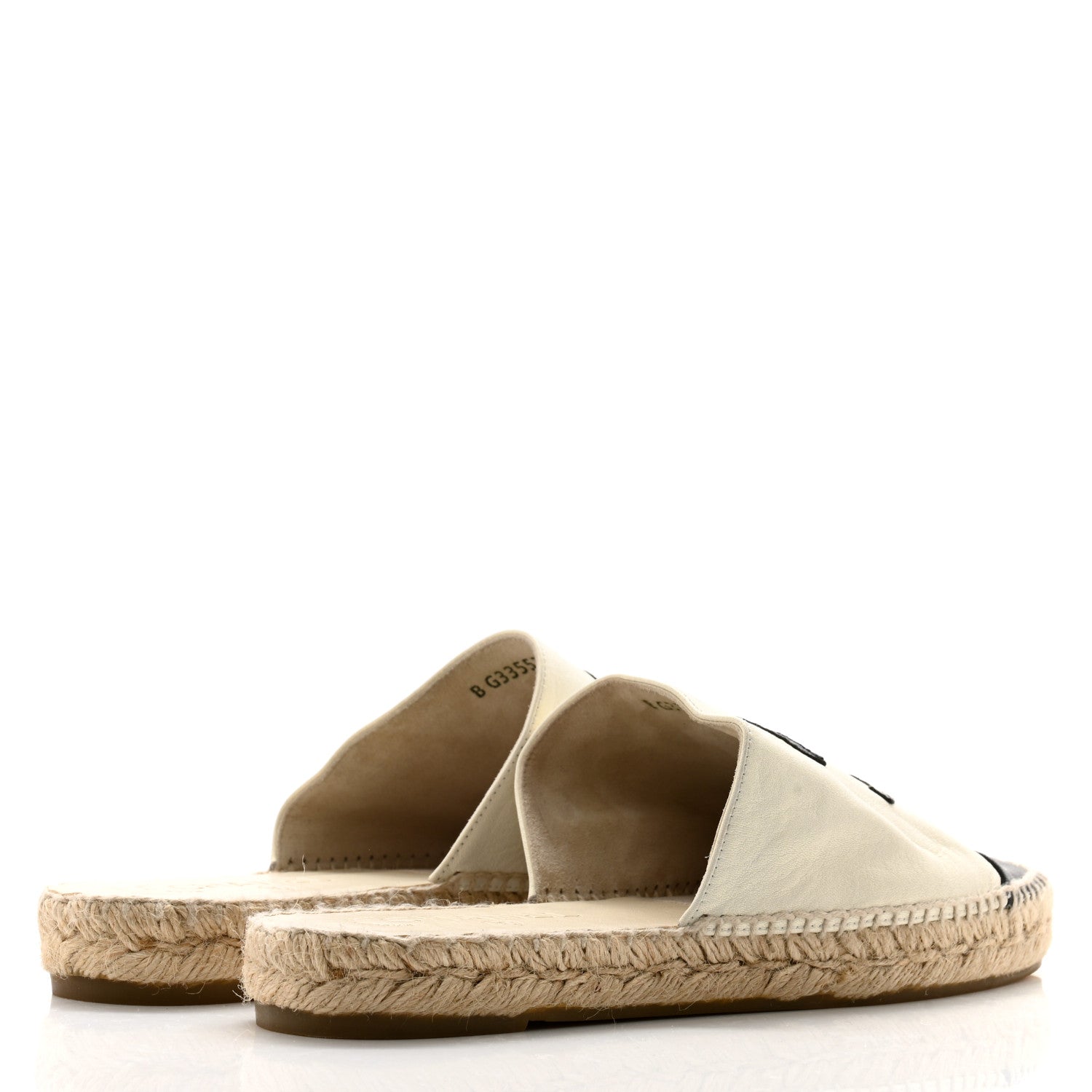 Chanel Iridescent Goatskin CC Espadrille Mules 40 Ivory Black 4 of 10