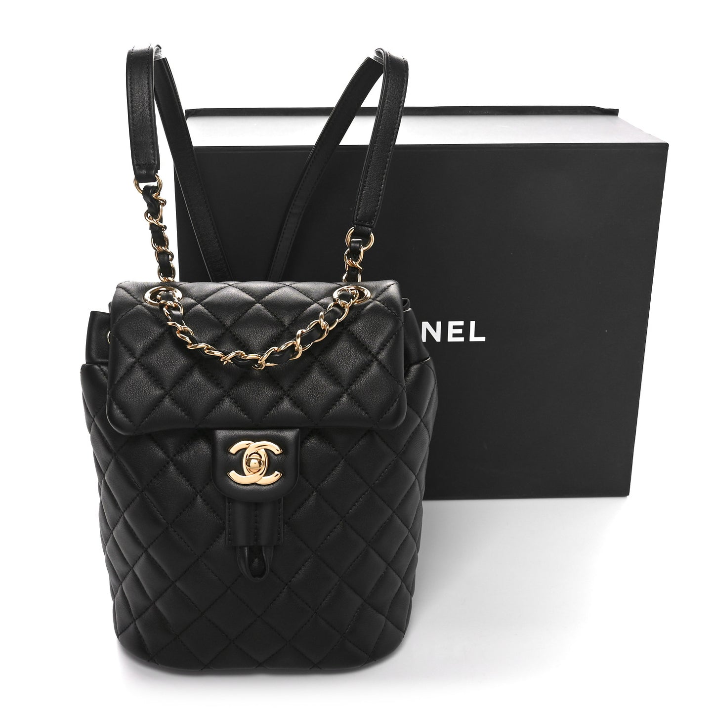 Calfskin Quilted Mini Urban Spirit Backpack Black